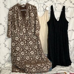2 Dresses + 1 light nude shaper chemise